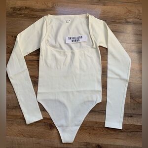 Ivory Ribbed Thong Bodysuit Out from Under Urban Outfitters M/L NWT